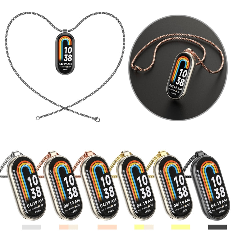 Collana con orologio in acciaio inossidabile con ciondolo in metallo Mijobs, For Xiaomi Smart Band 10 / 9 / 8
