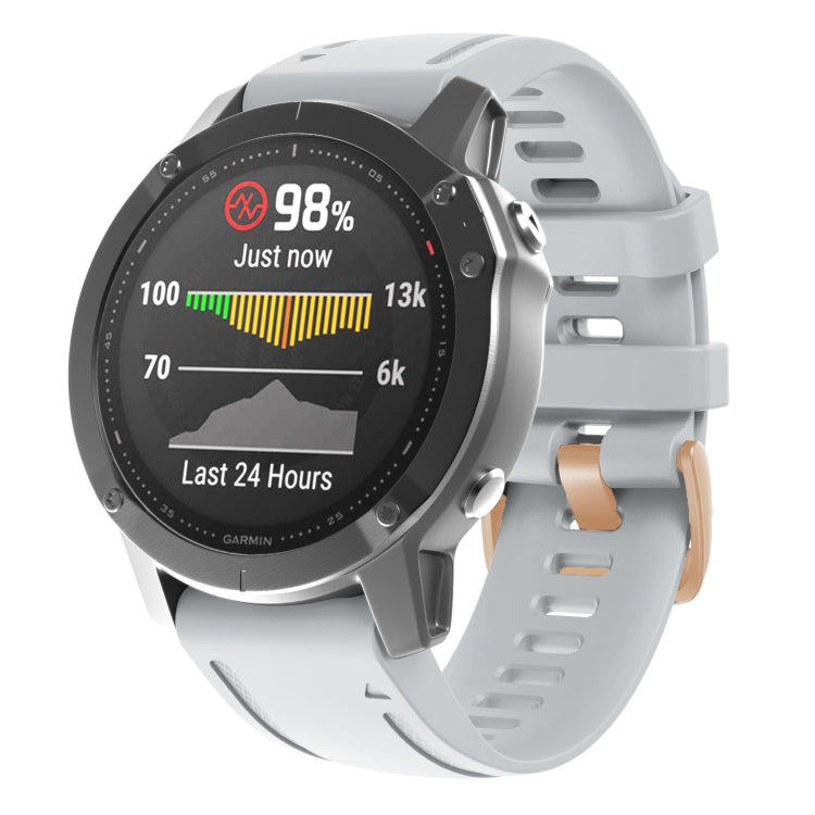 Cinturino in silicone con fibbia in oro rosa da 20 mm, For Garmin Fenix 7S / 6S Pro / 5S Plus