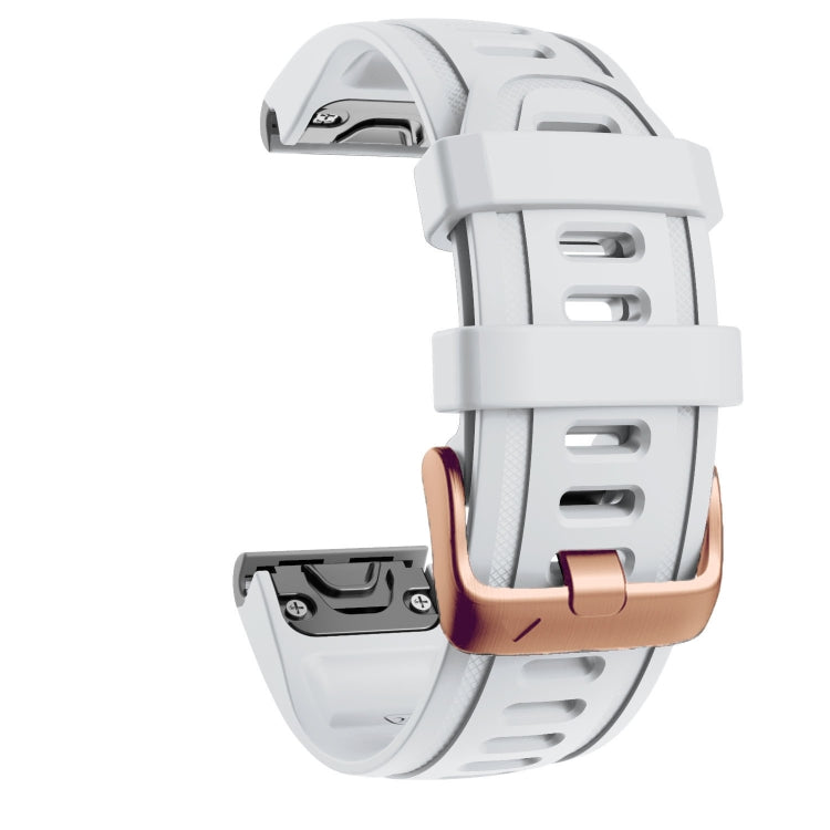 Cinturino in silicone con fibbia in oro rosa da 20 mm, For Garmin Fenix 7S / 6S Pro / 5S Plus