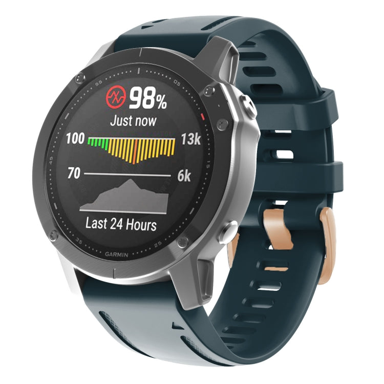 Cinturino in silicone con fibbia in oro rosa da 20 mm, For Garmin Fenix 7S / 6S Pro / 5S Plus