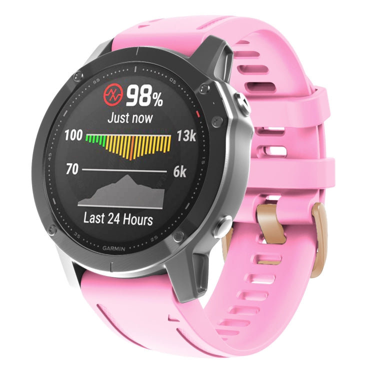 Cinturino in silicone con fibbia in oro rosa da 20 mm, For Garmin Fenix 7S / 6S Pro / 5S Plus