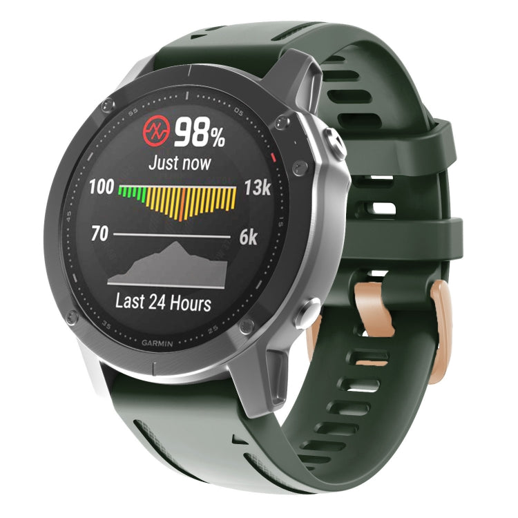 Cinturino in silicone con fibbia in oro rosa da 20 mm, For Garmin Fenix 7S / 6S Pro / 5S Plus