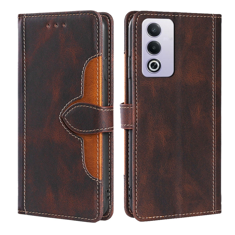 Custodia per telefono in pelle con fibbia magnetica Skin Feel, For OPPO A5 Pro 5G Global, For OPPO Reno13 F 5G / 4G, For OPPO A3 5G India, For OPPO Reno12 F 5G, For OPPO A3 Pro 5G India, For OPPO Reno12 5G Global