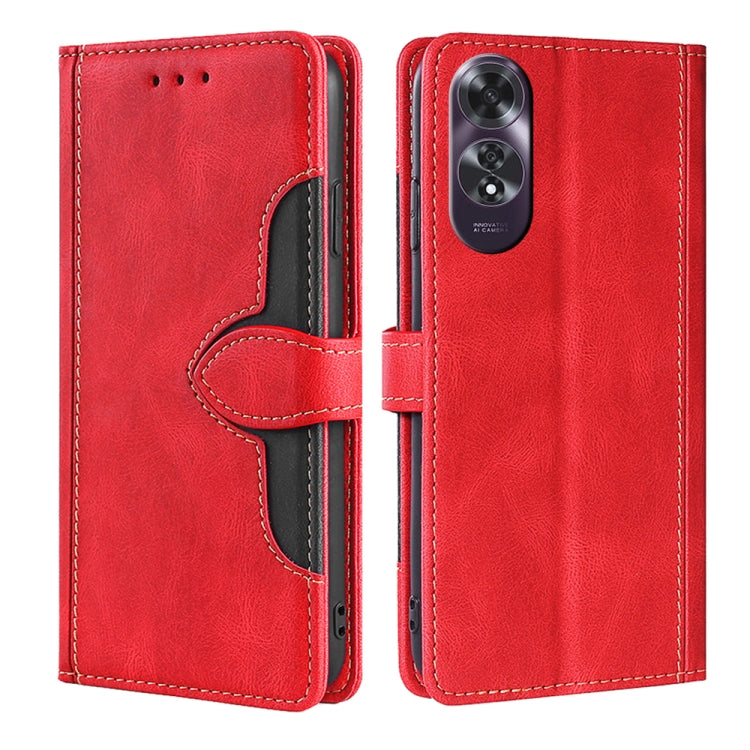 Custodia per telefono in pelle con fibbia magnetica Skin Feel, For OPPO A60 4G Global, For OPPO A3 Pro, For OPPO Reno11 F 5G, For OPPO Find X7 5G, For OPPO Find X7 Ultra 5G, For OPPO Reno10 Pro+ 5G