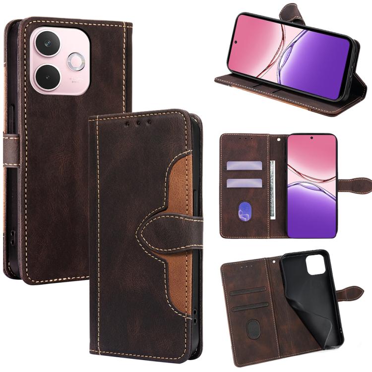 Custodia per telefono in pelle con fibbia magnetica Skin Feel, For OPPO A5 Pro 5G Global, For OPPO Reno13 F 5G / 4G, For OPPO A3 5G India, For OPPO Reno12 F 5G, For OPPO A3 Pro 5G India, For OPPO Reno12 5G Global