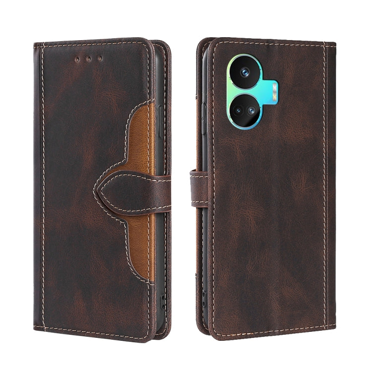 Custodia per telefono in pelle con fibbia magnetica Skin Feel, For Realme 12 Pro 5G, For Realme GT5 Pro 5G, For Realme 11 5G, For Realme 11 Pro / 11 Pro+ 5G, For Realme C65 4G, For Realme GT Neo5 SE