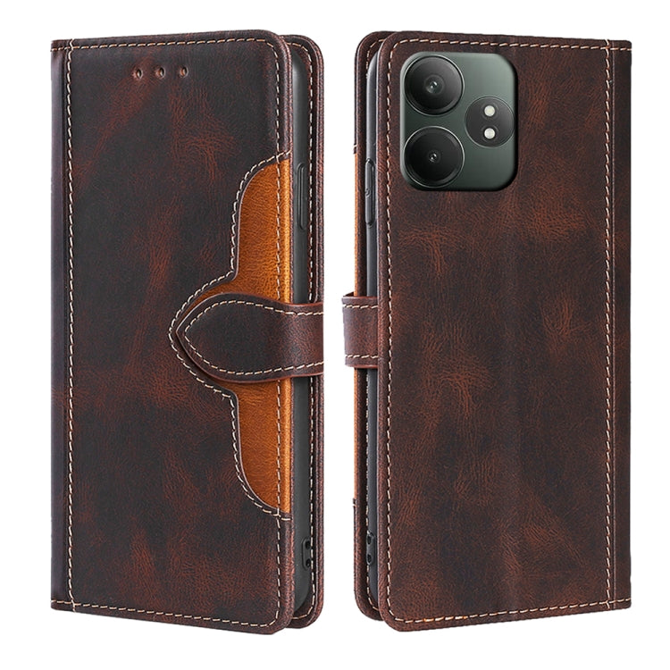 Custodia per telefono in pelle con fibbia magnetica Skin Feel, For Realme C75 4G / 14x 5G Global, For Realme 13 Pro 5G, For Realme C61 4G, For Realme GT Neo6 SE 5G, For Realme 12 5G, For Realme 12+ 5G