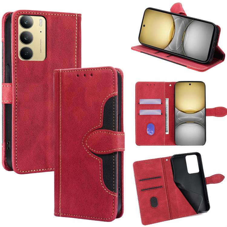 Custodia per telefono in pelle con fibbia magnetica Skin Feel, For Realme C75 4G / 14x 5G Global, For Realme 13 Pro 5G, For Realme C61 4G, For Realme GT Neo6 SE 5G, For Realme 12 5G, For Realme 12+ 5G