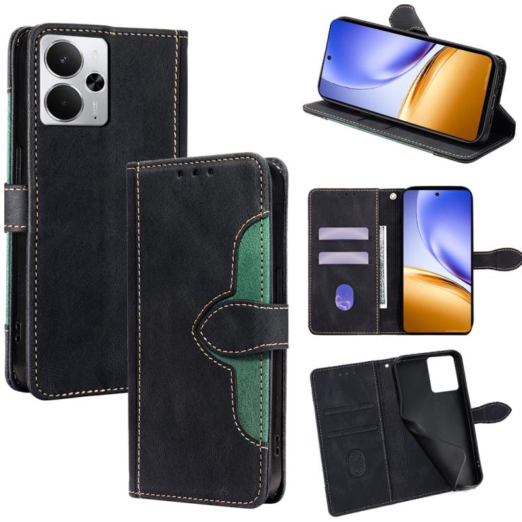 Custodia per telefono in pelle con fibbia magnetica Skin Feel, For Realme GT 7 5G Global, For Realme 14 5G Global, For Realme P3 Ultra 5G, For Realme P3 Pro 5G Global, For Realme 14 Pro+ 5G, For Realme 14 Pro 5G Global