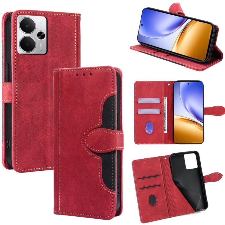 Custodia per telefono in pelle con fibbia magnetica Skin Feel, For Realme GT 7 5G Global, For Realme 14 5G Global, For Realme P3 Ultra 5G, For Realme P3 Pro 5G Global, For Realme 14 Pro+ 5G, For Realme 14 Pro 5G Global