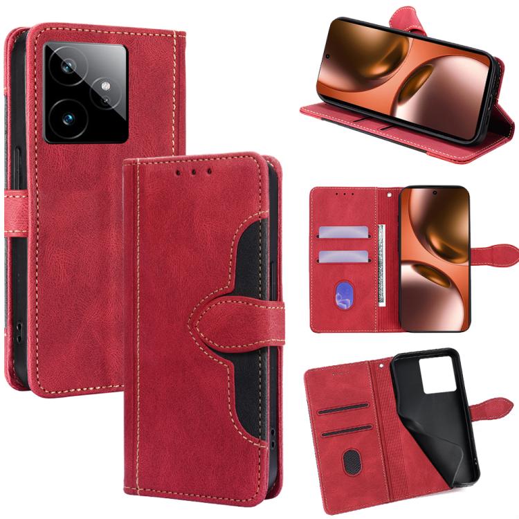 Custodia per telefono in pelle con fibbia magnetica Skin Feel, For Realme GT 7 5G Global, For Realme 14 5G Global, For Realme P3 Ultra 5G, For Realme P3 Pro 5G Global, For Realme 14 Pro+ 5G, For Realme 14 Pro 5G Global