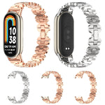 Cinturino per orologio in acciaio inossidabile con catena in osso di Mijobs, For Xiaomi Smart Band 10 / 9 / 8