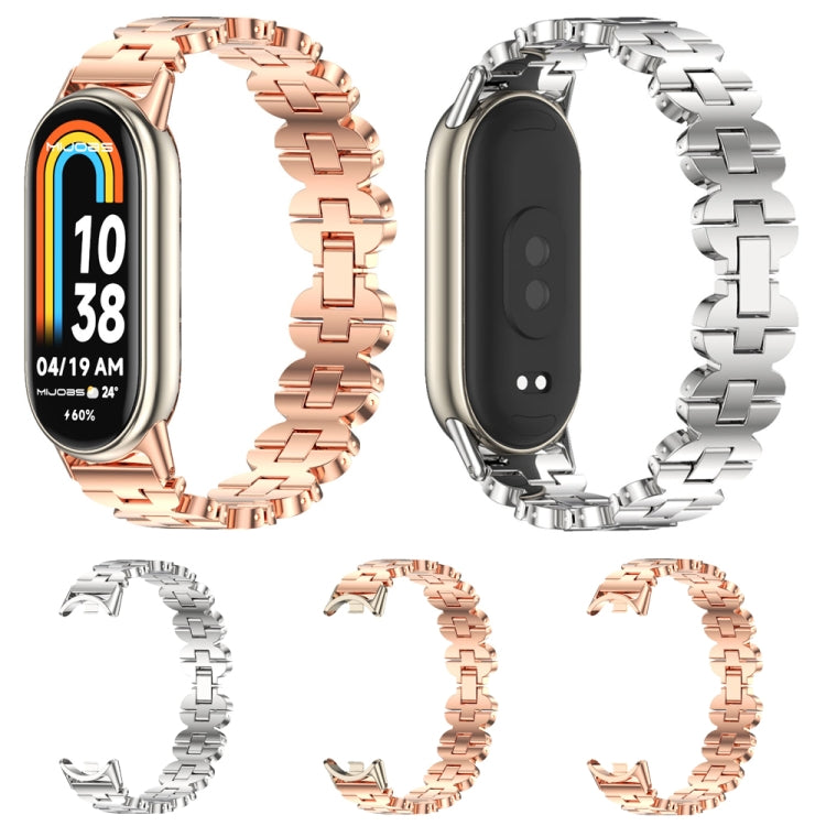 Cinturino per orologio in acciaio inossidabile con catena in osso di Mijobs, For Xiaomi Smart Band 10 / 9 / 8