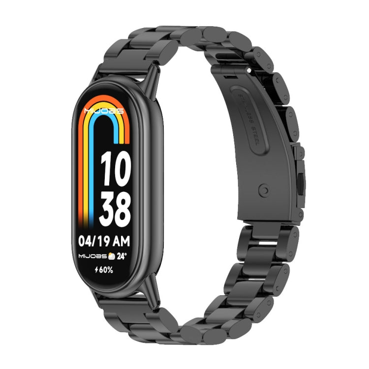 Cinturino per orologio in acciaio inossidabile con tre perline Mijobs, For Xiaomi Smart Band 10 / 9 / 8