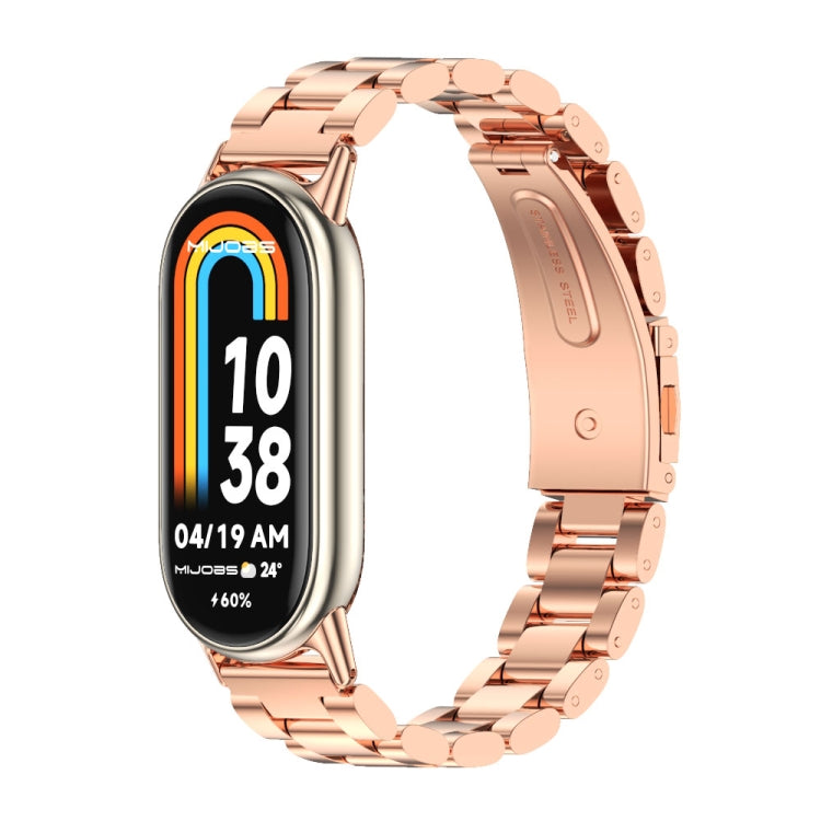 Cinturino per orologio in acciaio inossidabile con tre perline Mijobs, For Xiaomi Smart Band 10 / 9 / 8