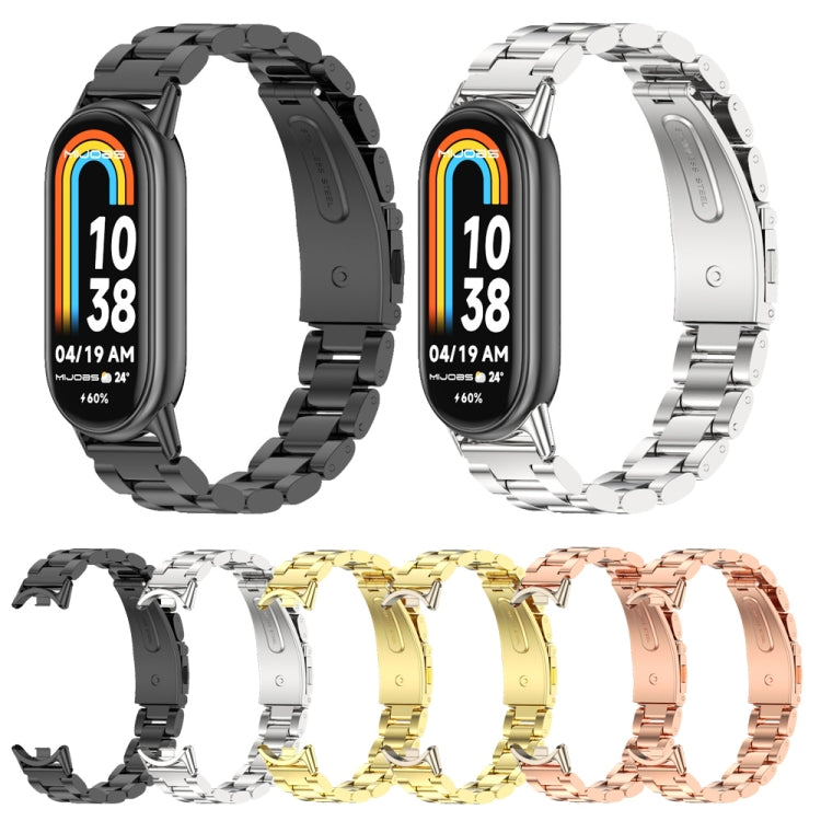 Cinturino per orologio in acciaio inossidabile con tre perline Mijobs, For Xiaomi Smart Band 10 / 9 / 8