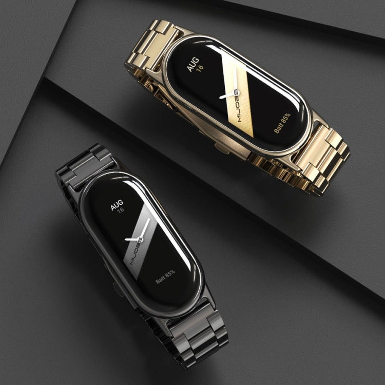 Cinturino per orologio in acciaio inossidabile con tre perline Mijobs, For Xiaomi Smart Band 10 / 9 / 8
