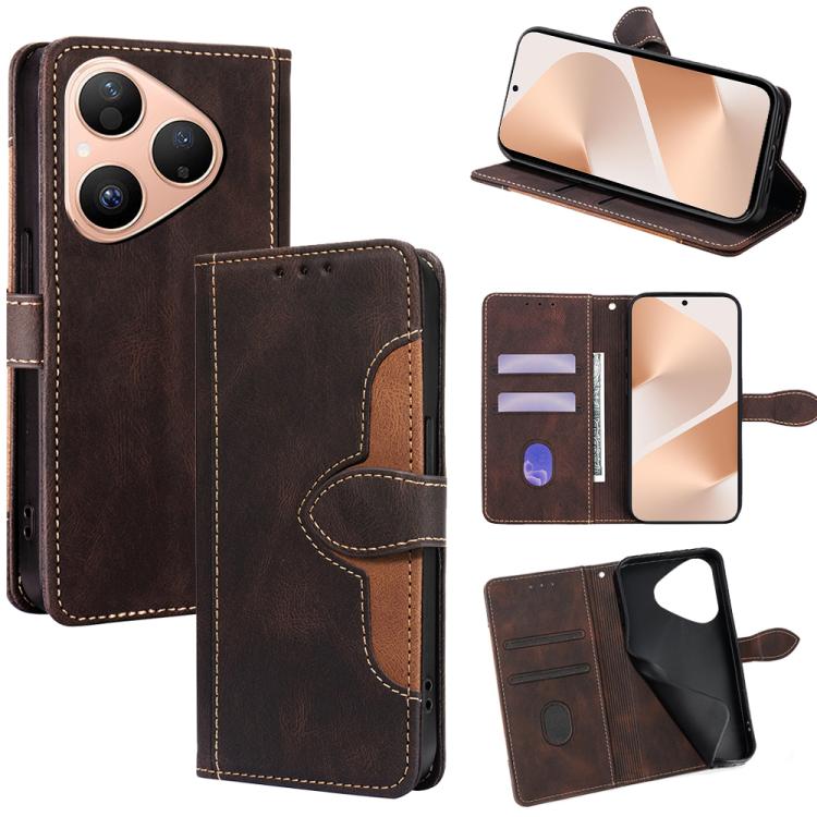 Custodia per telefono in pelle con fibbia magnetica Skin Feel, For Huawei Mate 80 5G, For Huawei Maimang 40 5G, For Huawei Pura 80 5G, For Huawei nova 14 Ultra 5G, For Huawei nova 14 Pro 5G, For Huawei nova 14 5G