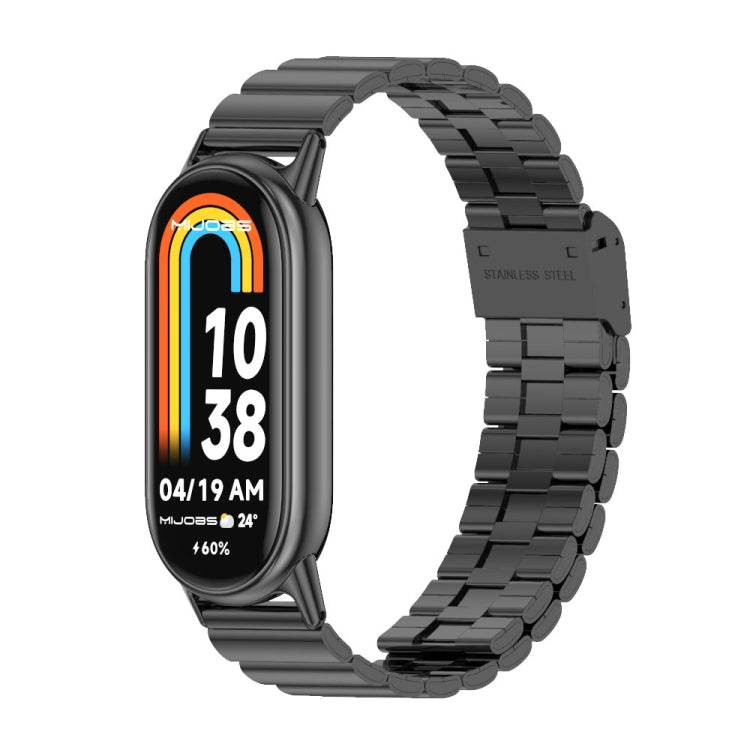 Cinturino in acciaio inox con fibbia bambù per Xiaomi Band