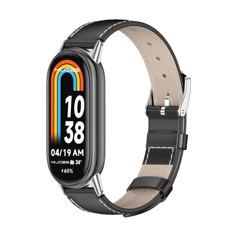 Cinturino per orologio in vera pelle Mijobs, For Xiaomi Smart Band 10 / 9 / 8