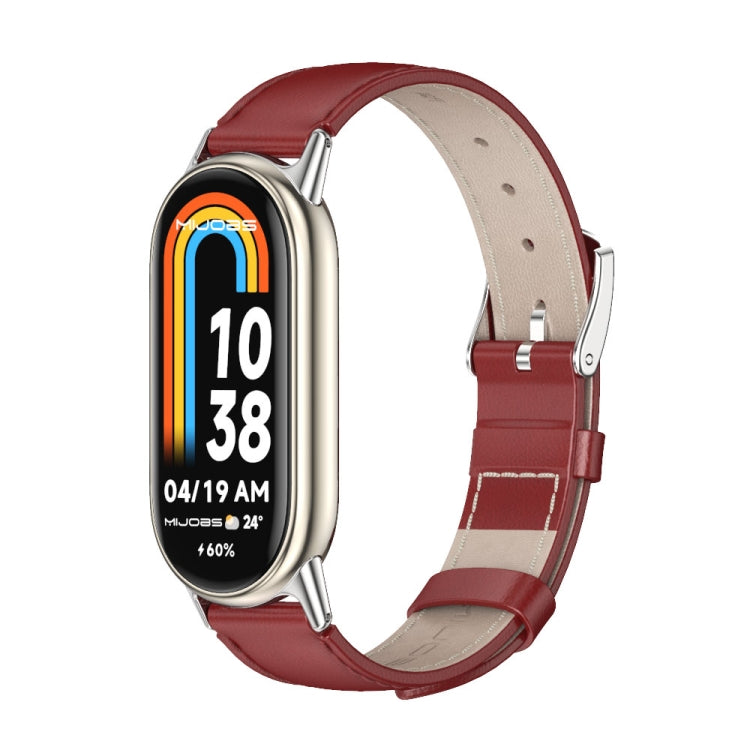 Cinturino per orologio in vera pelle Mijobs, For Xiaomi Smart Band 10 / 9 / 8