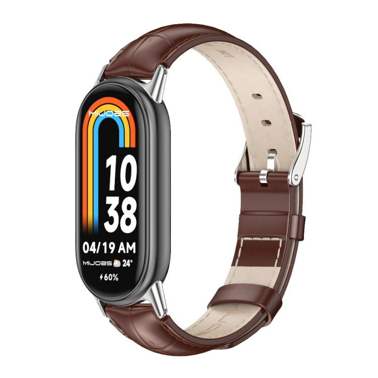 Cinturino per orologio in vera pelle Mijobs, For Xiaomi Smart Band 10 / 9 / 8