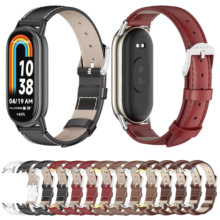 Cinturino per orologio in vera pelle Mijobs, For Xiaomi Smart Band 10 / 9 / 8
