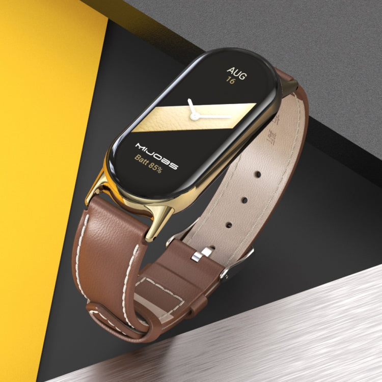 Cinturino per orologio in vera pelle Mijobs, For Xiaomi Smart Band 10 / 9 / 8
