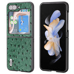 Custodia in pelle con texture di struzzo per Samsung Galaxy Z Fli