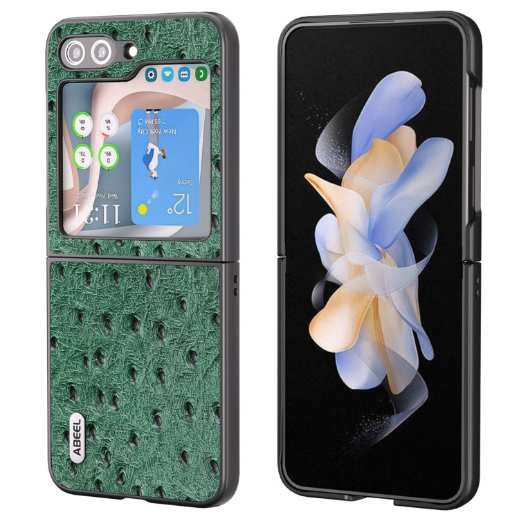 Custodia in pelle con texture di struzzo per Samsung Galaxy Z Fli