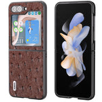 Custodia in pelle con texture di struzzo per Samsung Galaxy Z Fli
