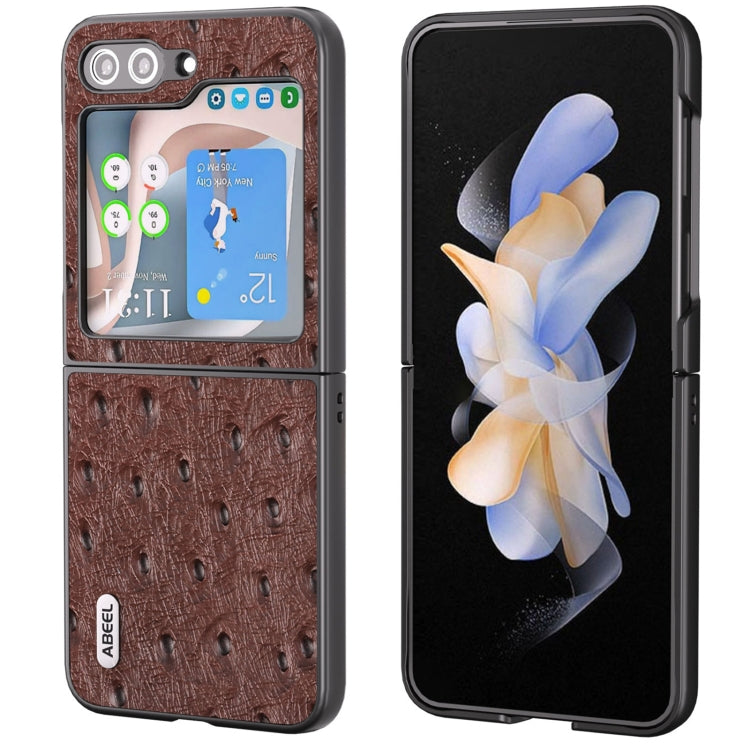 Custodia in pelle con texture di struzzo per Samsung Galaxy Z Fli