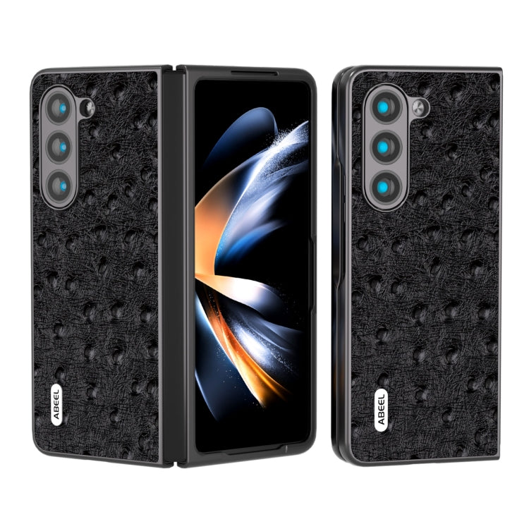 Custodia in pelle con texture di struzzo per Samsung Galaxy Z Fli