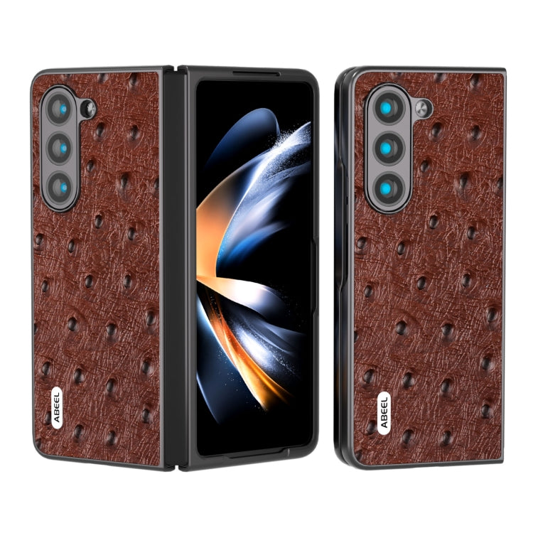 Custodia in pelle con texture di struzzo per Samsung Galaxy Z Fli