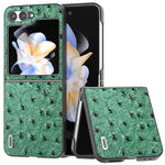 Custodia in pelle con texture di struzzo per Samsung Galaxy Z Fli