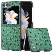 Custodia in pelle con texture di struzzo per Samsung Galaxy Z Fli