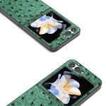 Custodia in pelle con texture di struzzo per Samsung Galaxy Z Fli