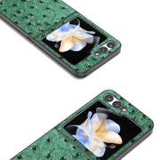 Custodia in pelle con texture di struzzo per Samsung Galaxy Z Fli