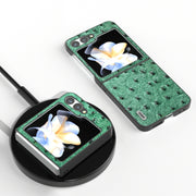 Custodia in pelle con texture di struzzo per Samsung Galaxy Z Fli