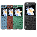 Custodia in pelle con texture di struzzo per Samsung Galaxy Z Fli
