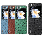 Custodia in pelle con texture di struzzo per Samsung Galaxy Z Fli