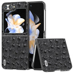 Custodia in pelle con texture di struzzo per Samsung Galaxy Z Fli