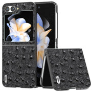 Custodia in pelle con texture di struzzo per Samsung Galaxy Z Fli