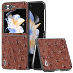 Custodia in pelle con texture di struzzo per Samsung Galaxy Z Fli