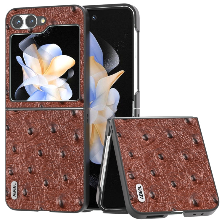 Custodia in pelle con texture di struzzo per Samsung Galaxy Z Fli