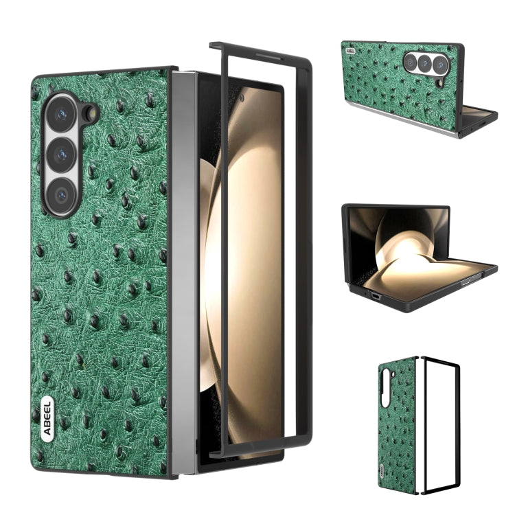 Custodia in pelle con texture di struzzo per Samsung Galaxy Z Fli