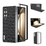 Custodia in pelle con texture di struzzo per Samsung Galaxy Z Fli