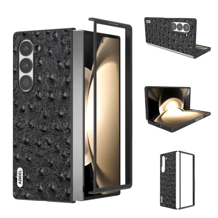 Custodia in pelle con texture di struzzo per Samsung Galaxy Z Fli