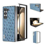 Custodia in pelle con texture di struzzo per Samsung Galaxy Z Fli