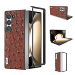 Custodia in pelle con texture di struzzo per Samsung Galaxy Z Fli